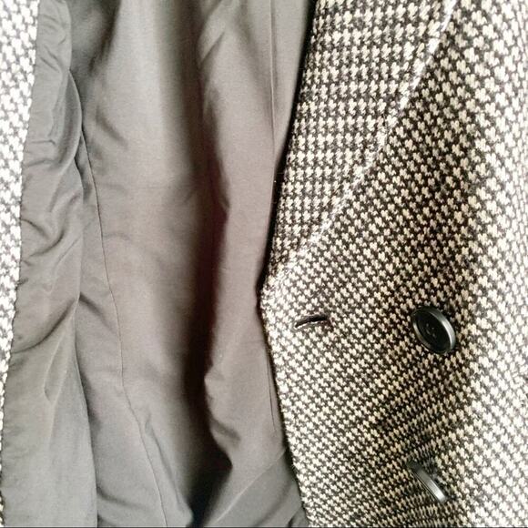 LOFT Cotton Wool Blend Double Breasted Peacoat Winter Pea Coat Buttons XS Black - Picture 9 of 16